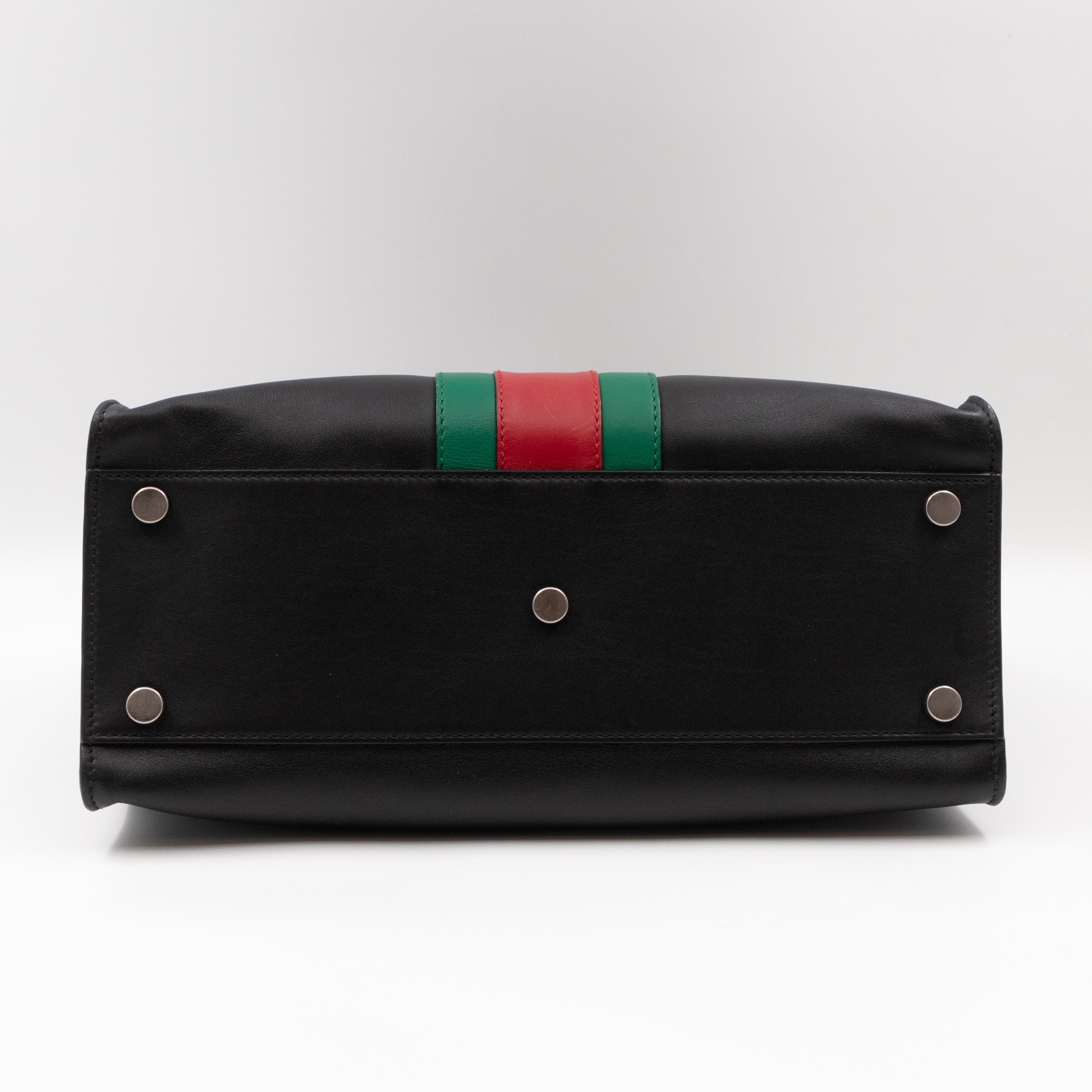 Web Dionysus Medium Tote Black Calfskin Leather