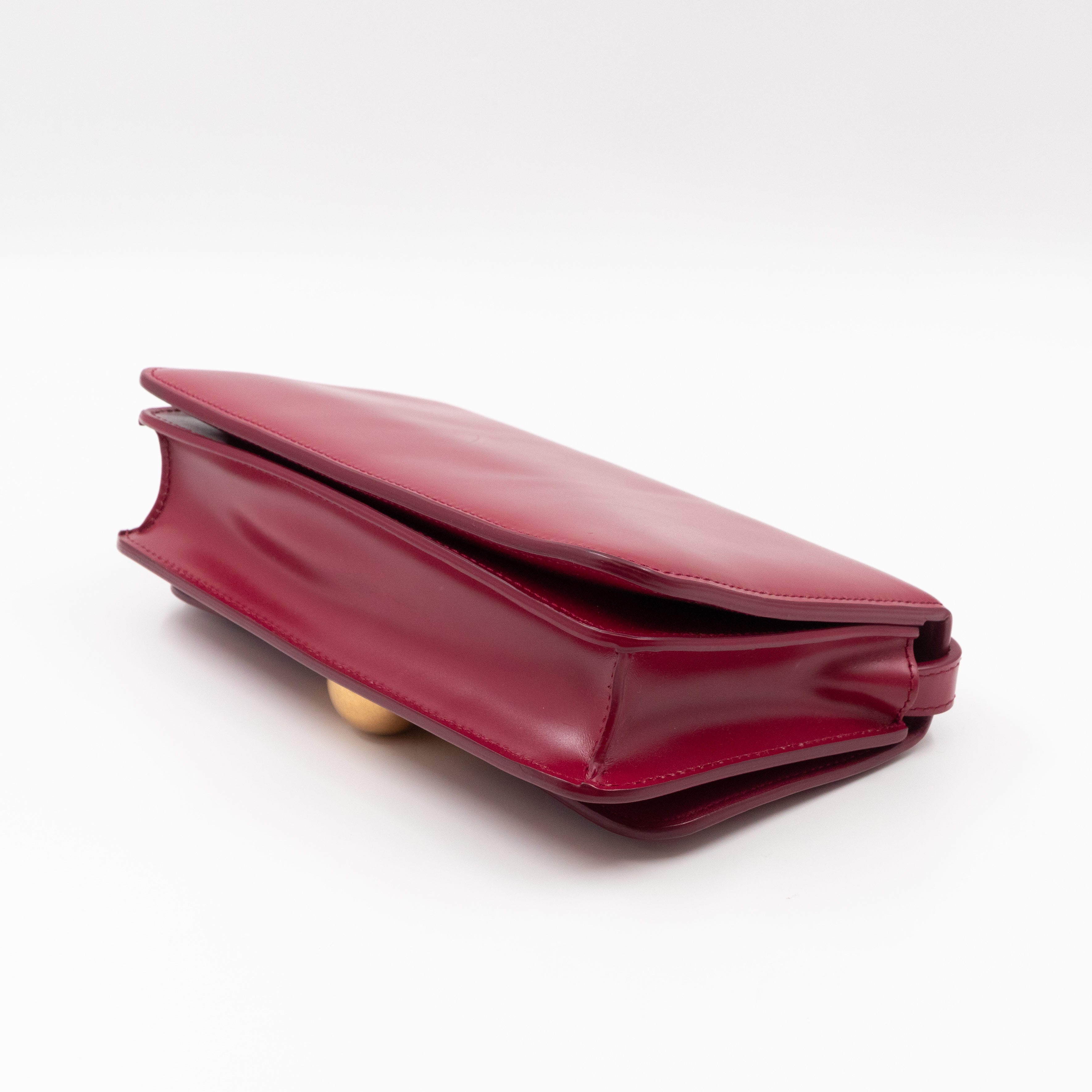 Classic Mini Crossbody Bag Spazzolato Calfskin Red Leather