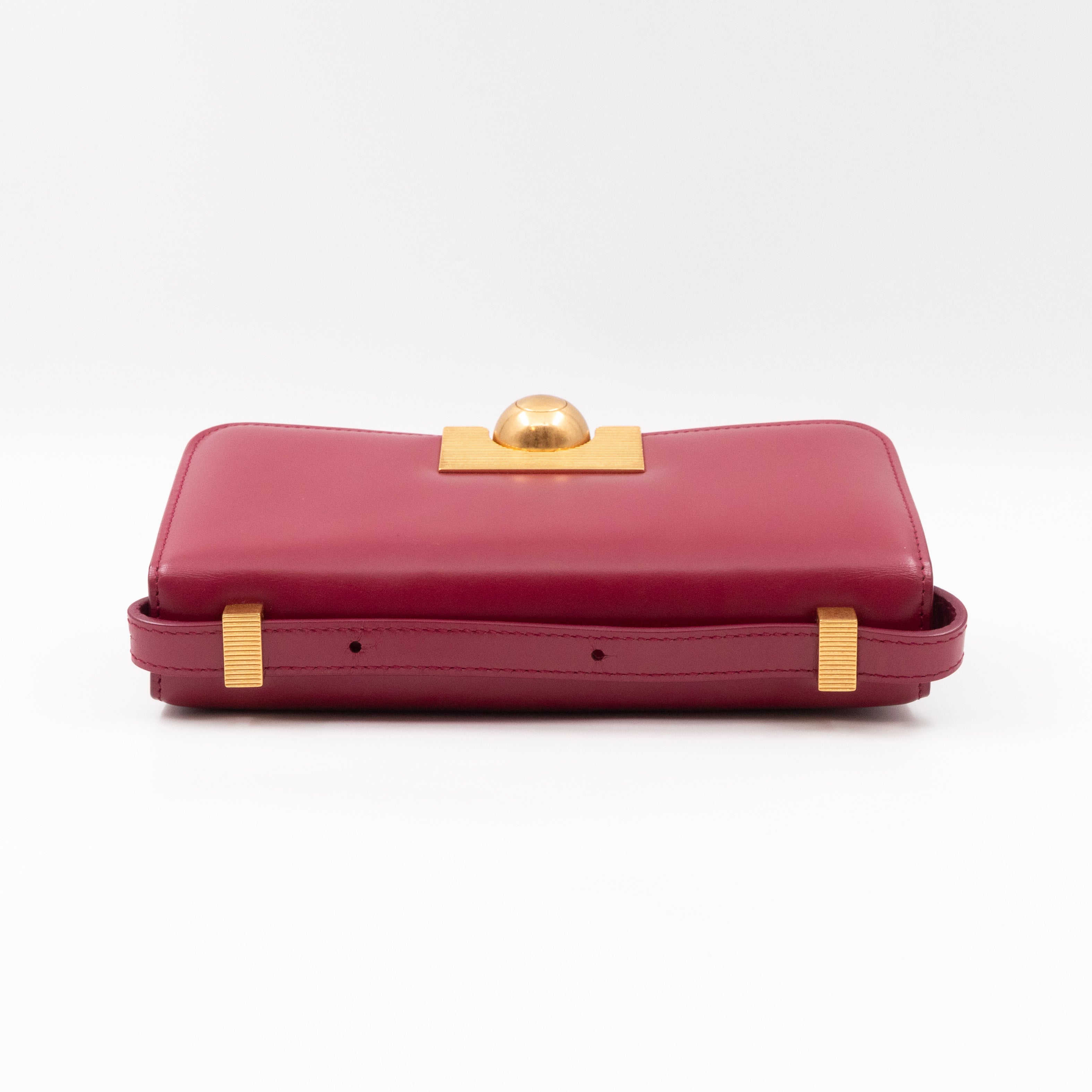 Classic Mini Crossbody Bag Spazzolato Calfskin Red Leather