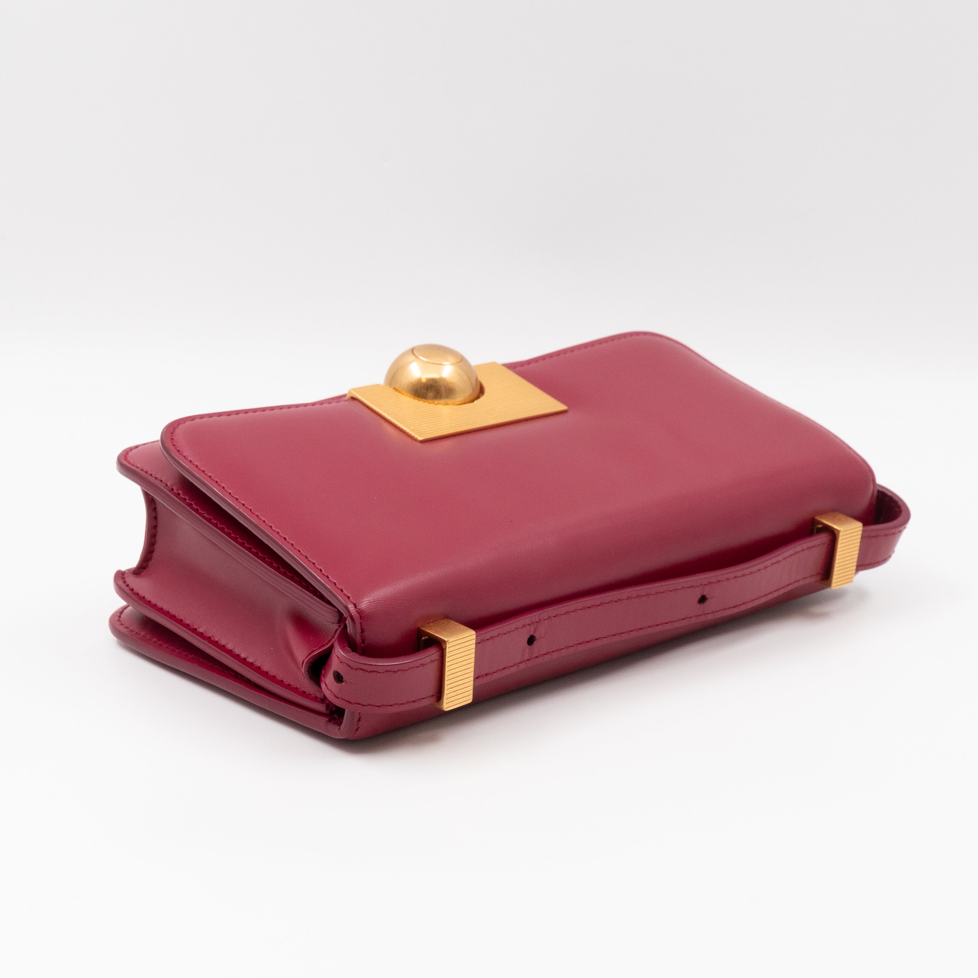 Classic Mini Crossbody Bag Spazzolato Calfskin Red Leather