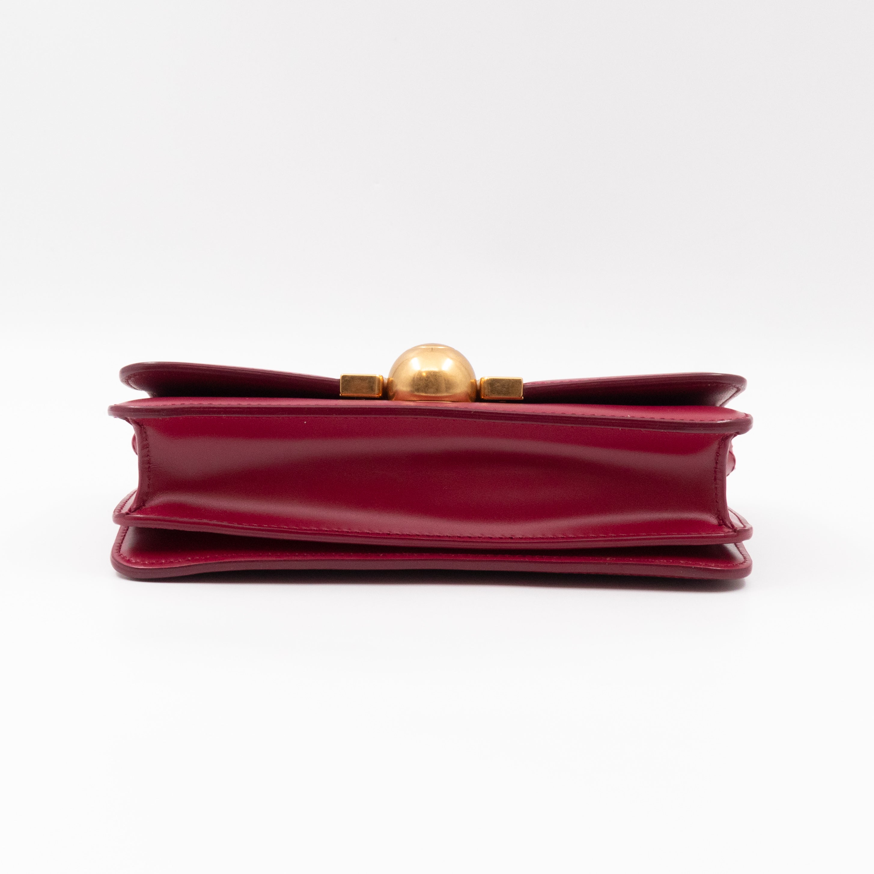 Classic Mini Crossbody Bag Spazzolato Calfskin Red Leather
