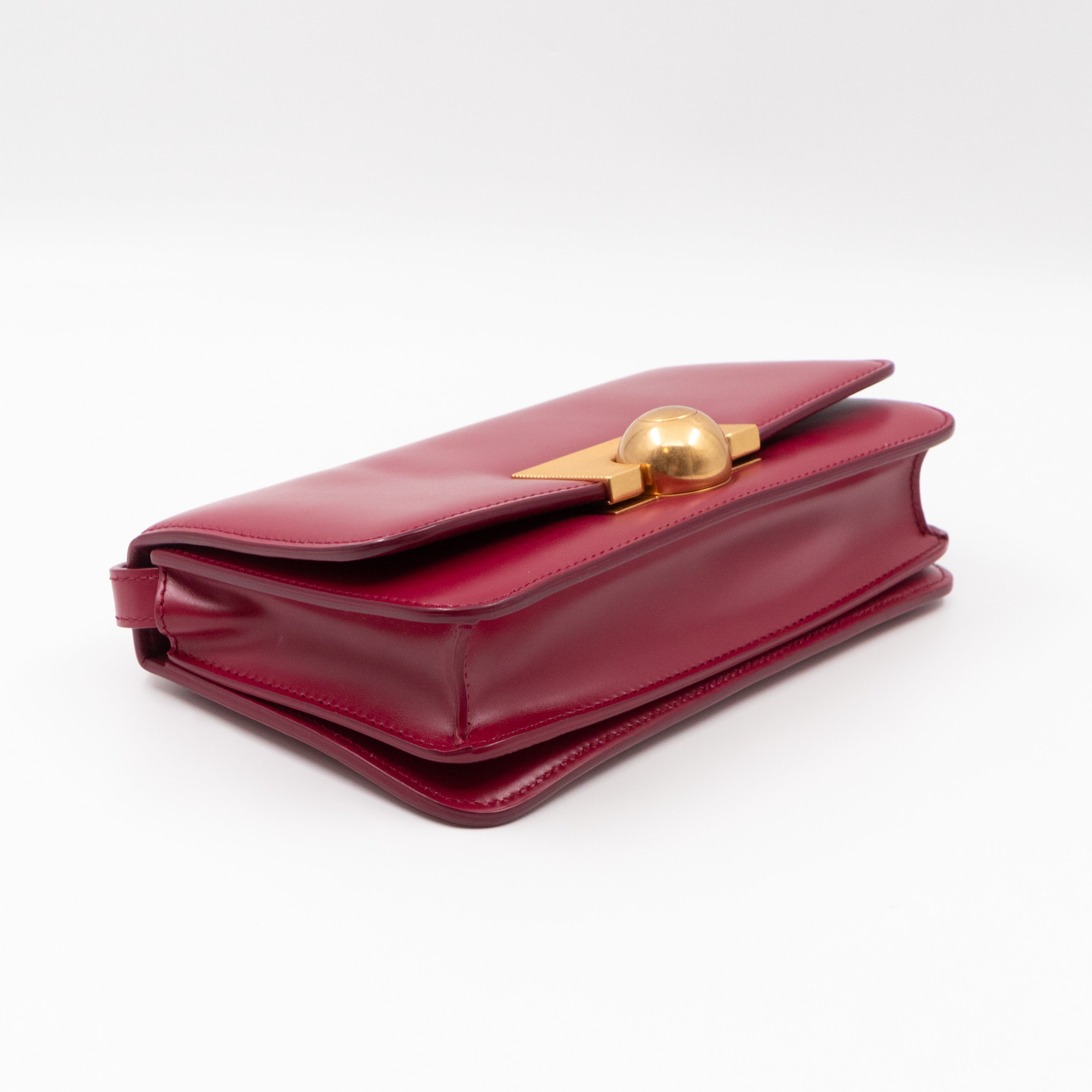 Classic Mini Crossbody Bag Spazzolato Calfskin Red Leather