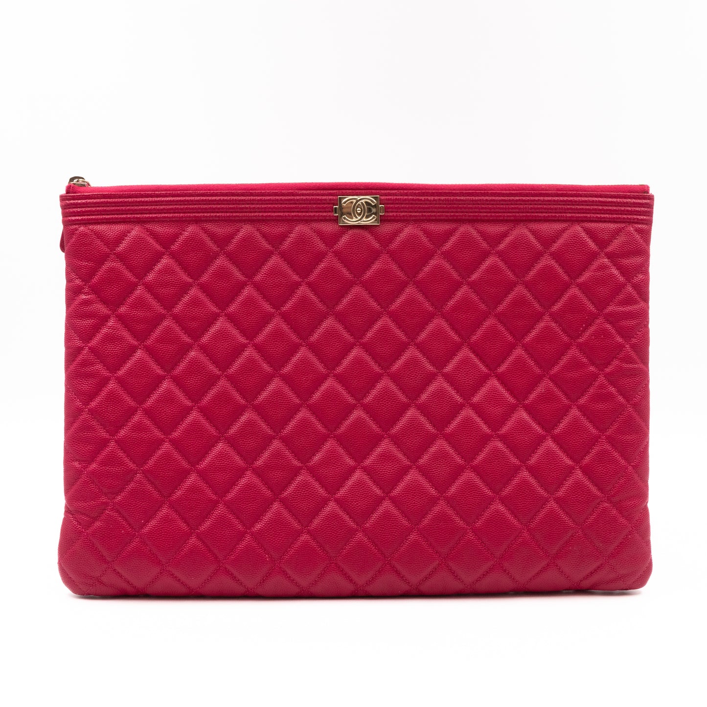 Boy O Case Clutch Large Caviar Pink Leather