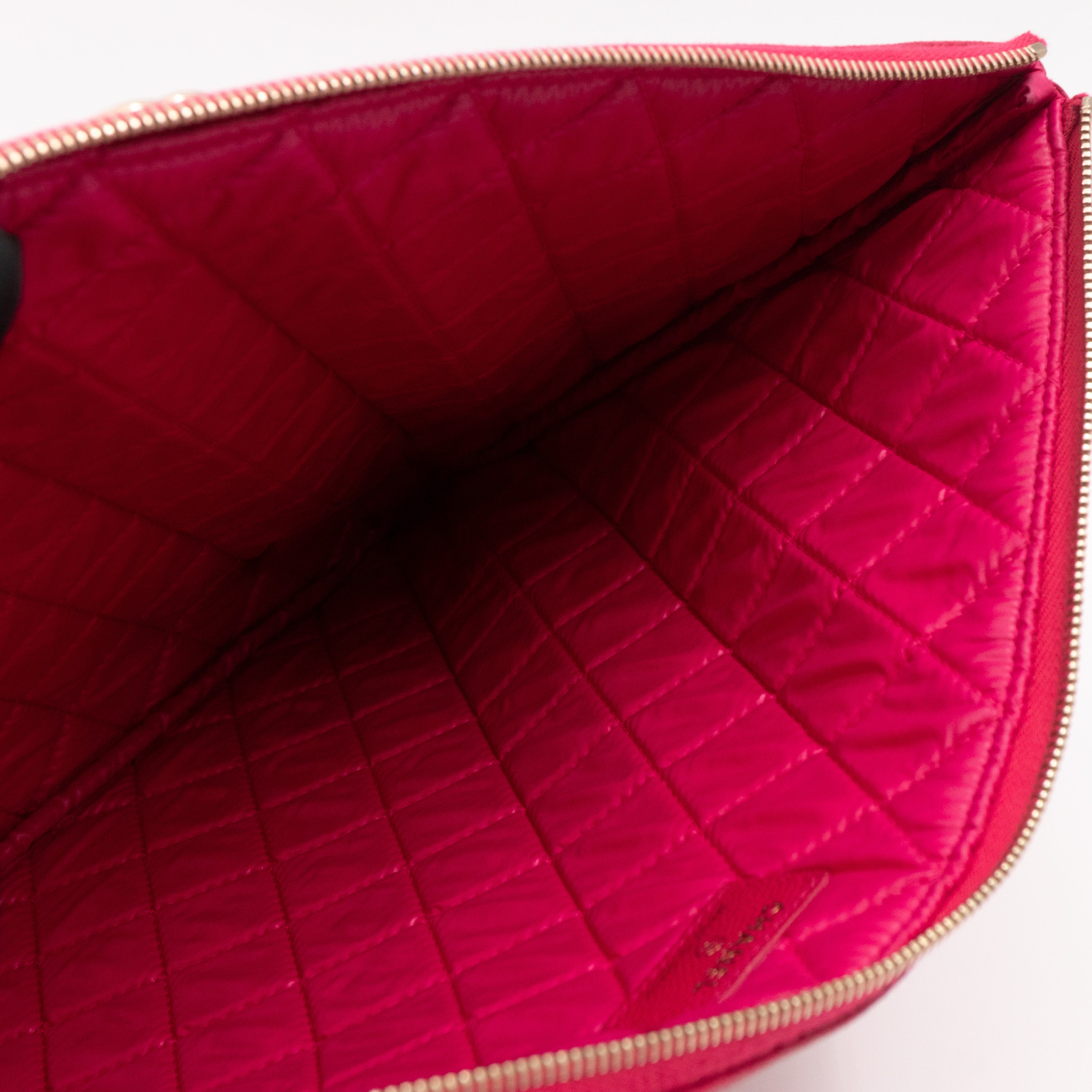 Boy O Case Clutch Large Pink Caviar Leather