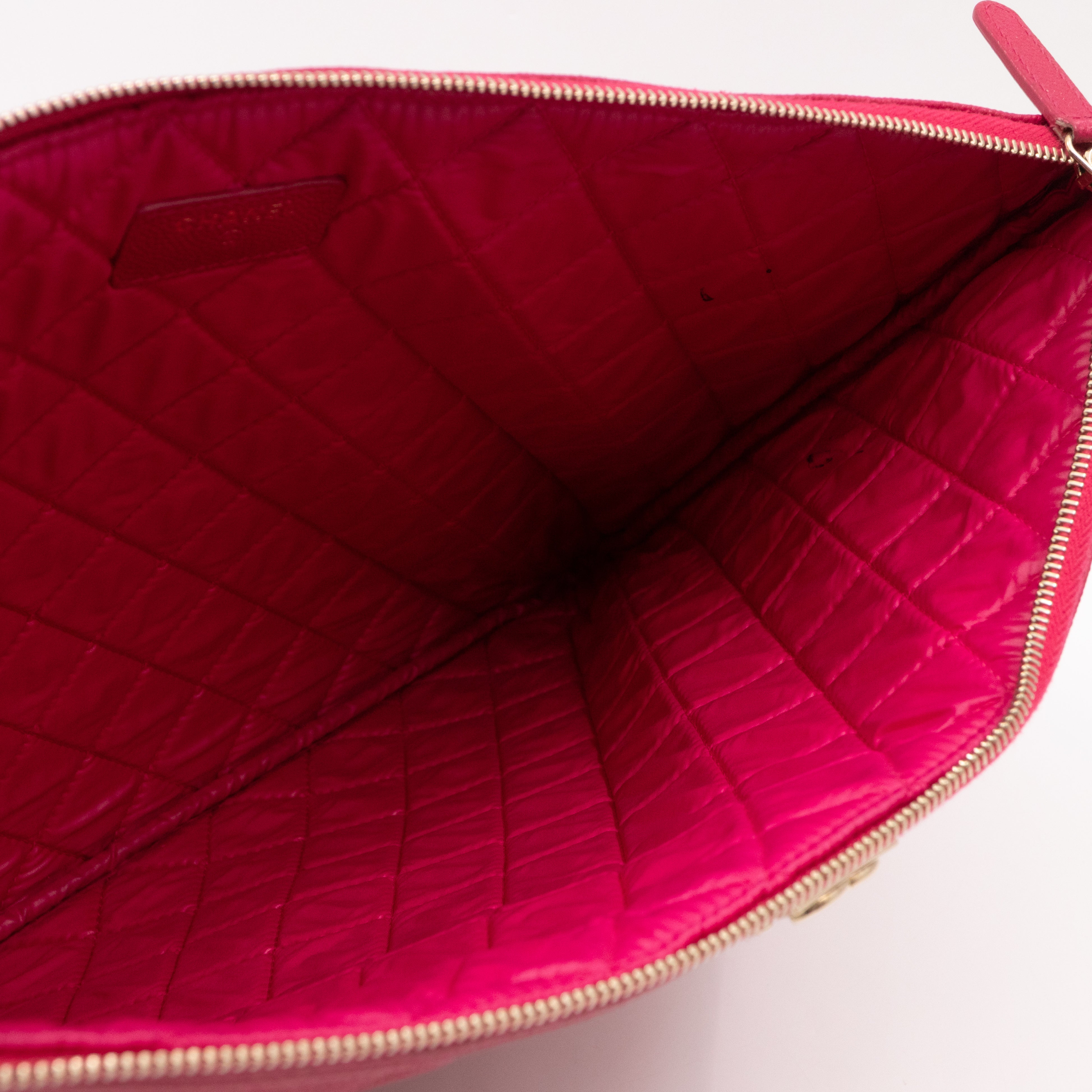 Boy O Case Clutch Large Pink Caviar Leather