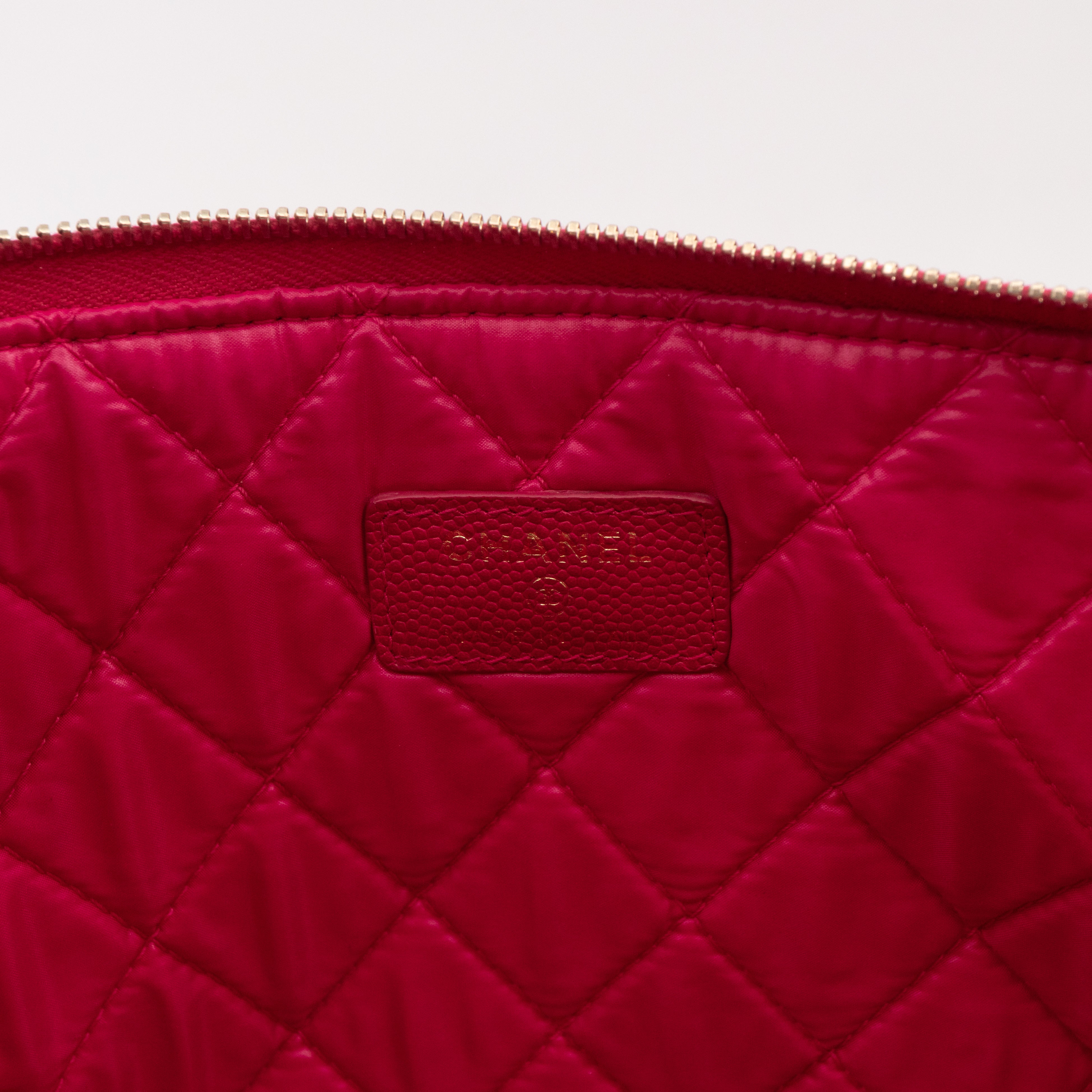 Boy O Case Clutch Large Pink Caviar Leather