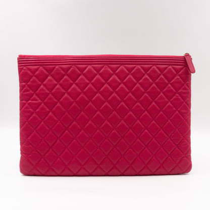 Boy O Case Clutch Large Caviar Pink Leather