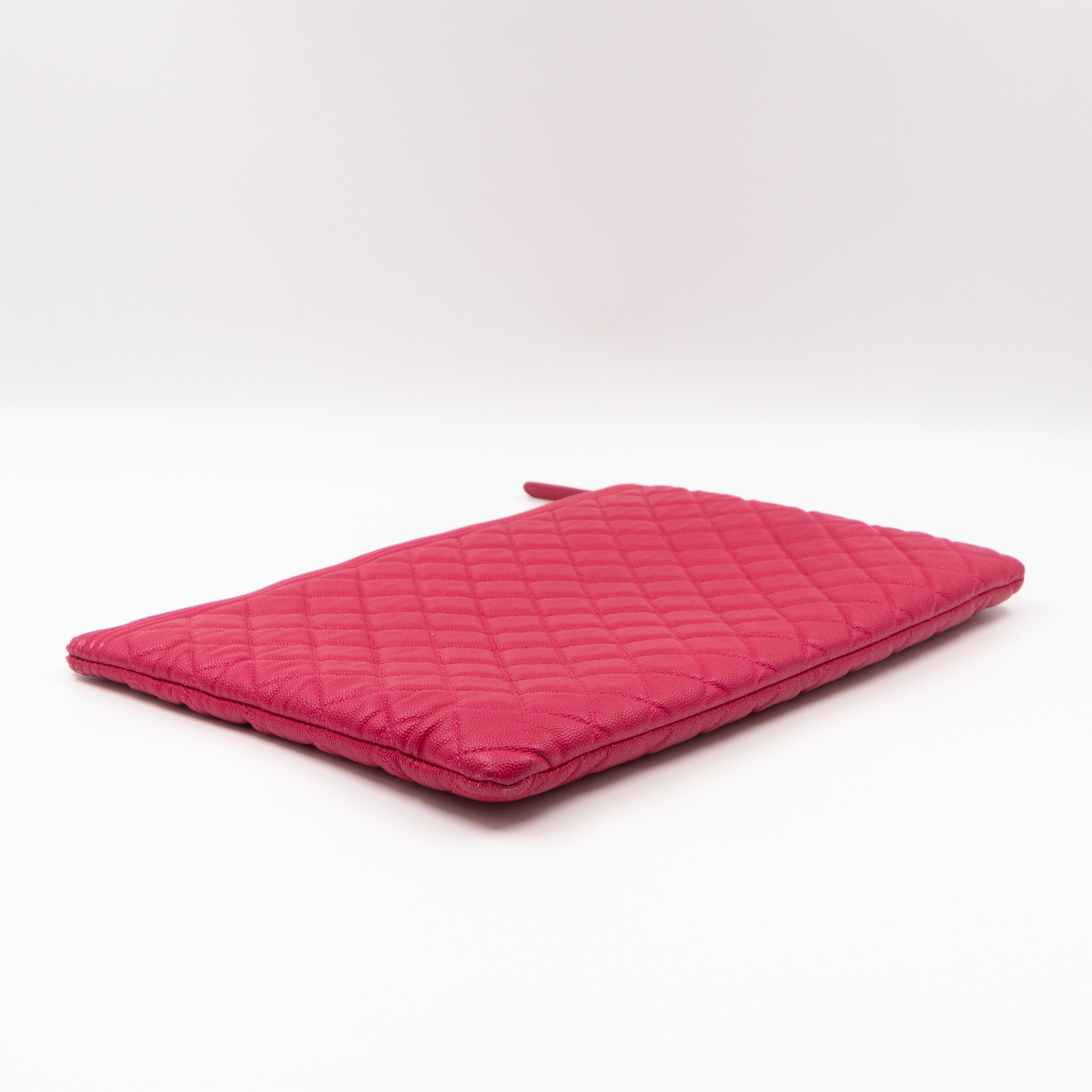 Boy O Case Clutch Large Pink Caviar Leather