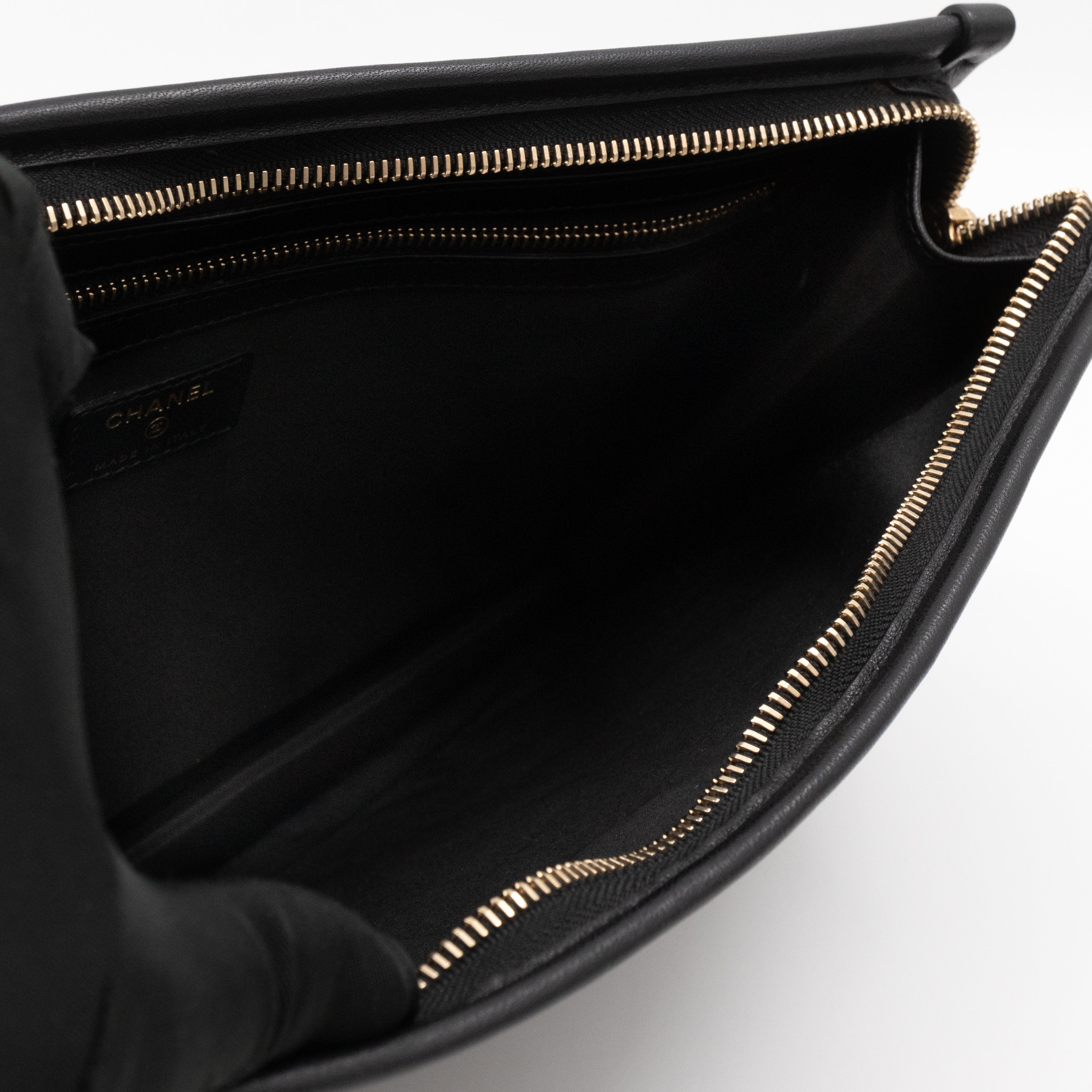 Large Pouch Tweed PVC black
