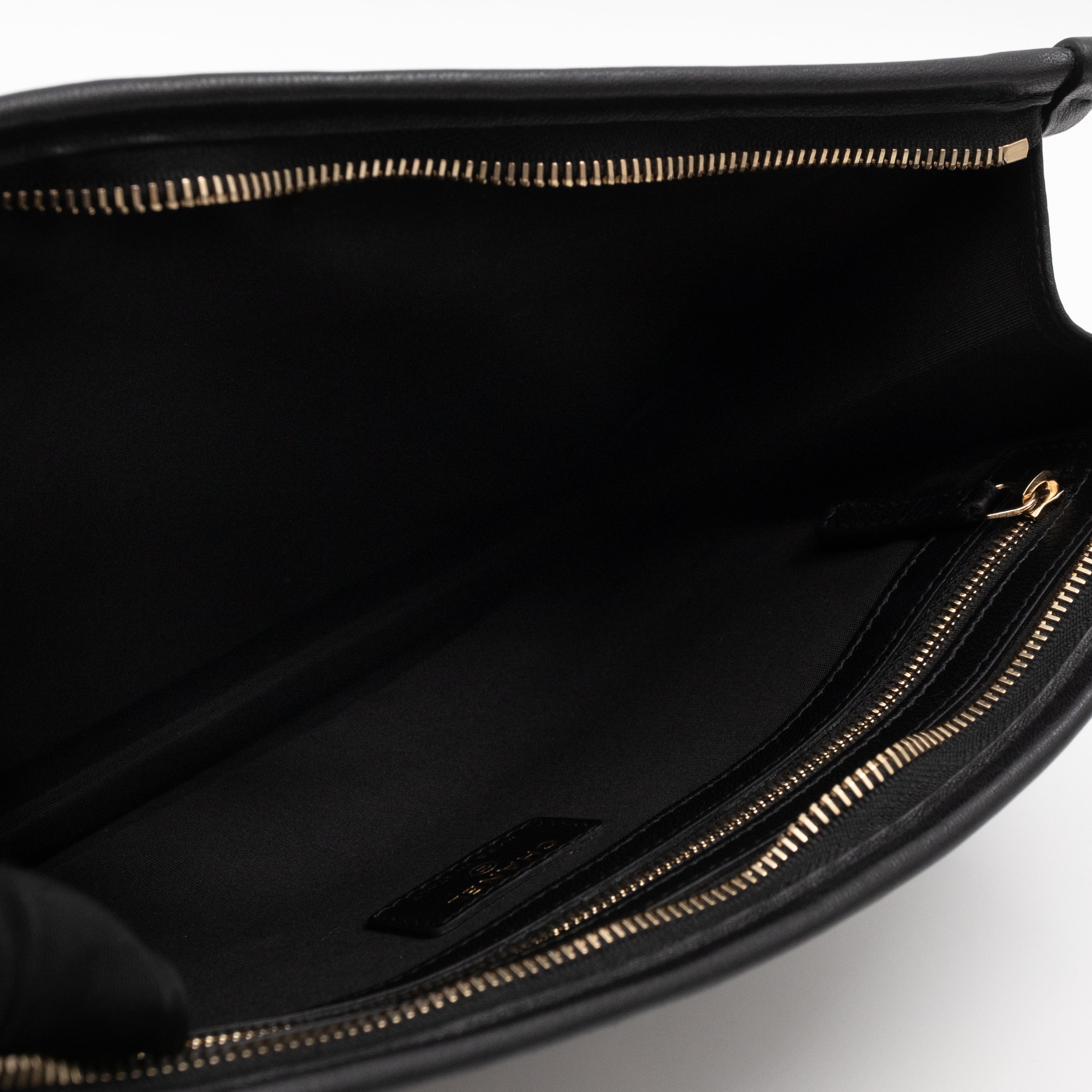 Large Pouch Tweed PVC black