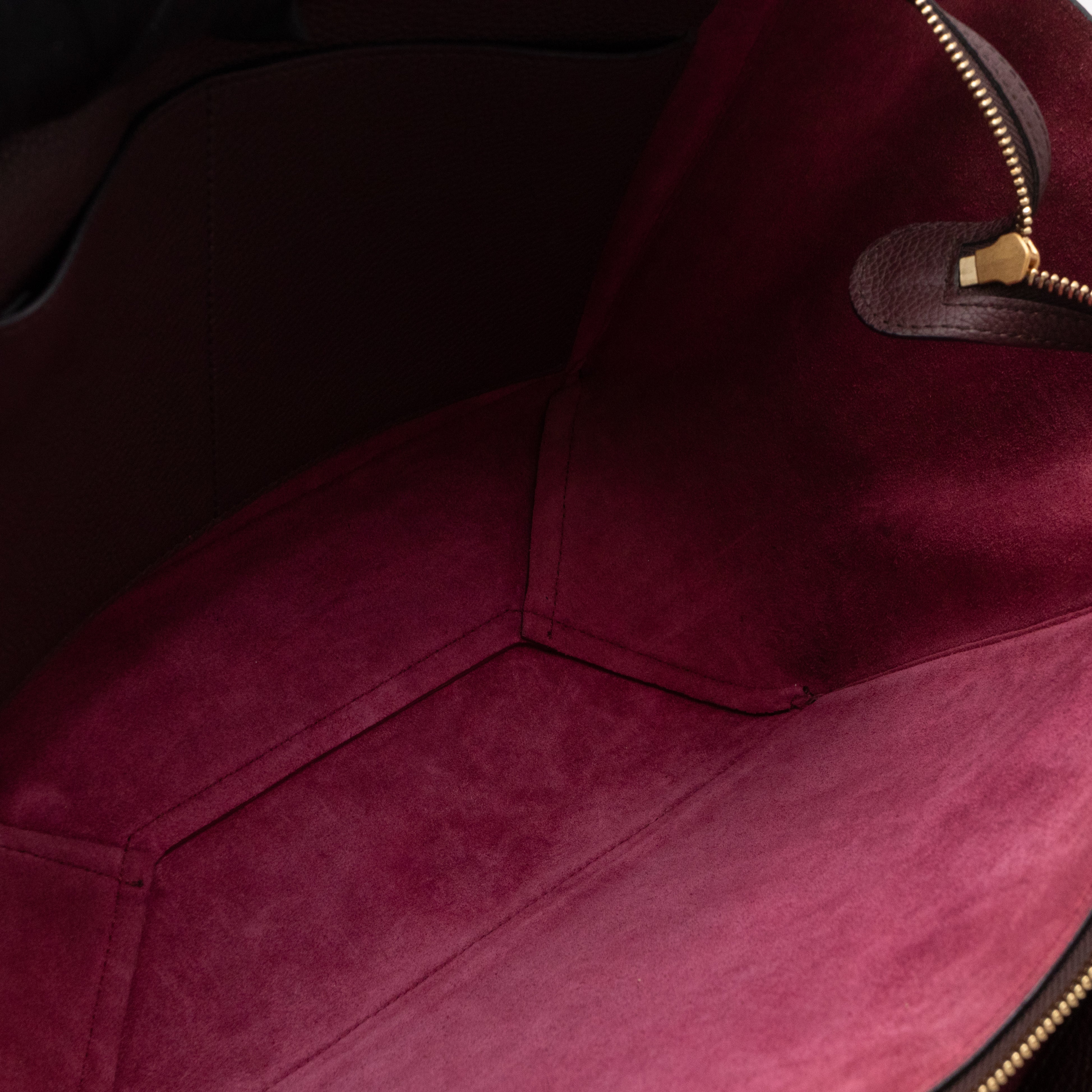 Tri-Fold Small Burgundy Grained Calfskin Leather