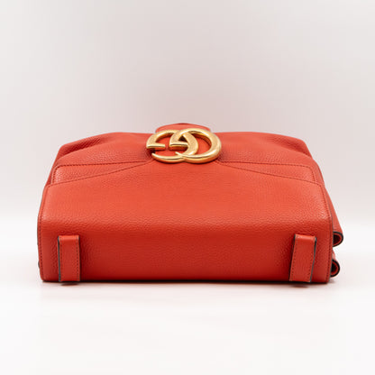 GG Marmont Shoulder Bag Orange Pebbled Leather