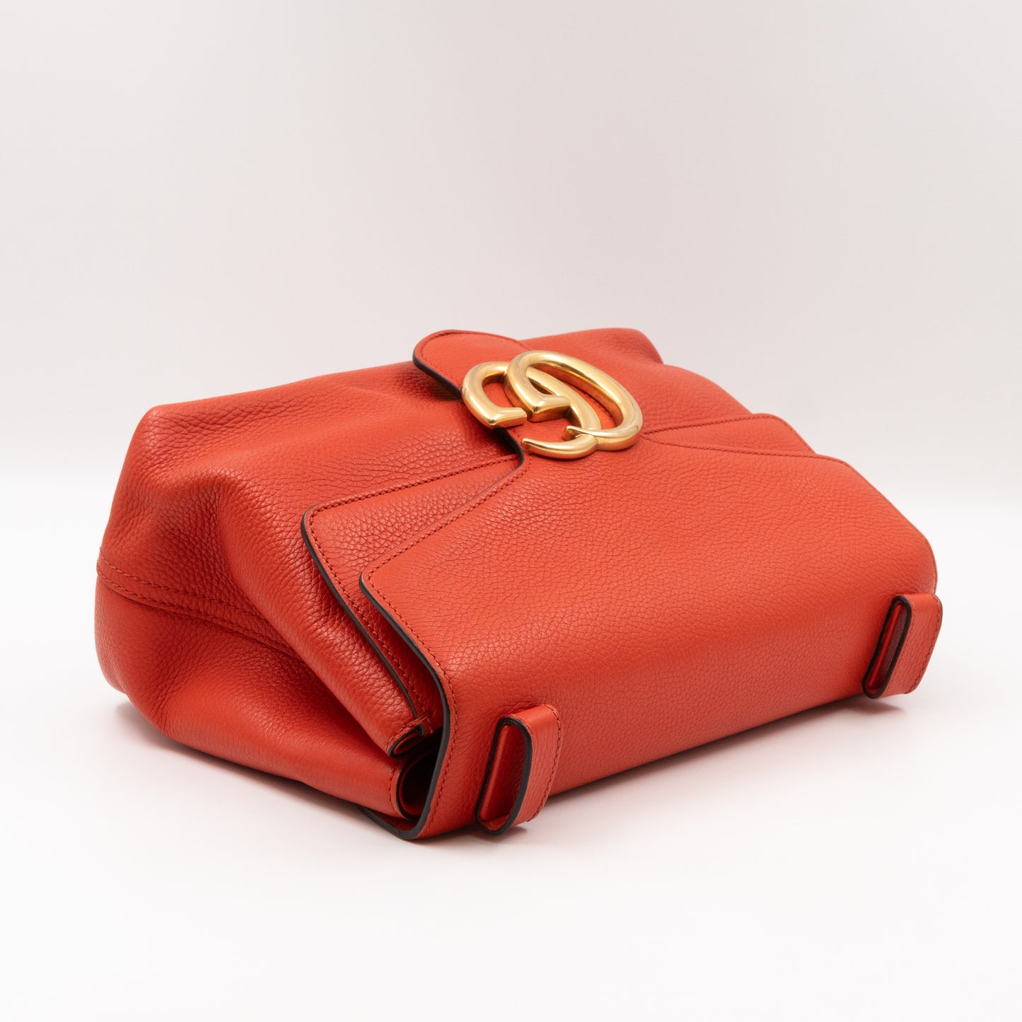 GG Marmont Shoulder Bag Orange Pebbled Leather