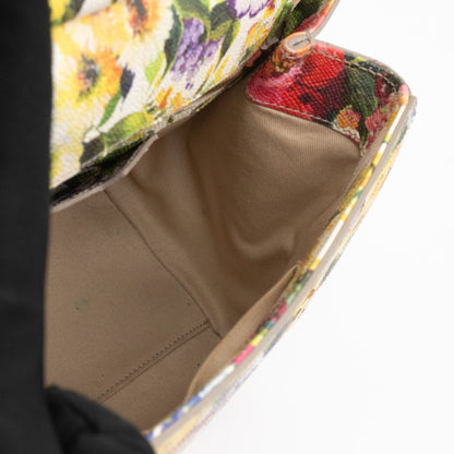 Sicily Medium Floral Print Dauphine Leather