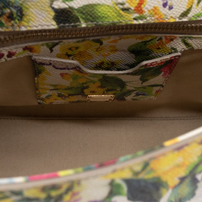 Sicily Medium Floral Print Dauphine Leather