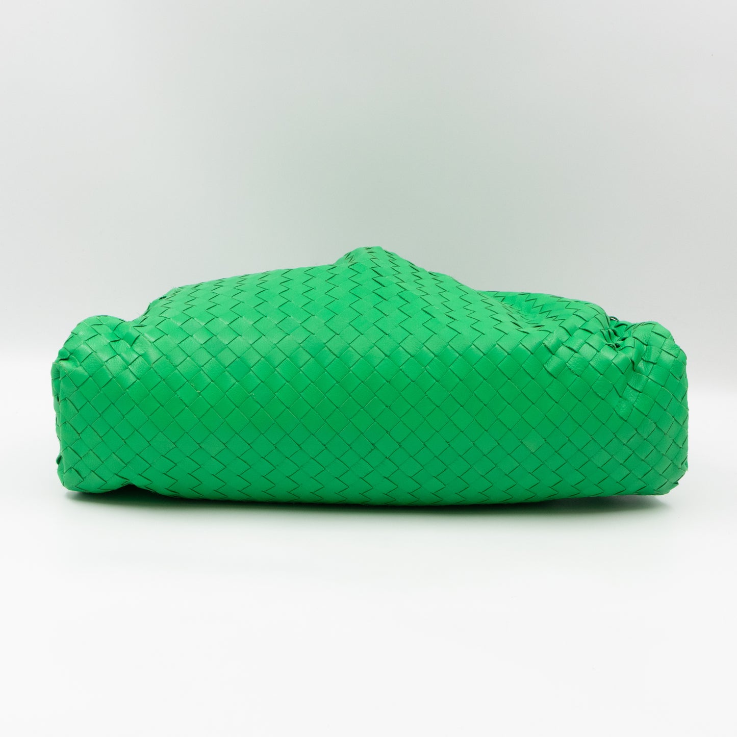 Pouch Clutch Intrecciato Green Leather