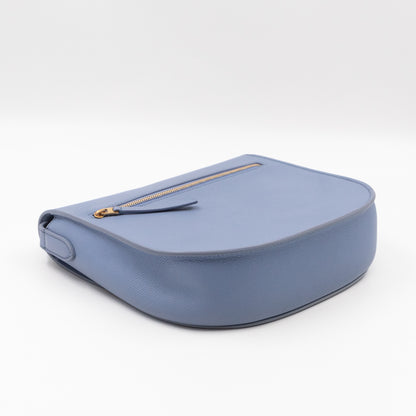Trotteur Bag Medium Light Blue Grained Calfskin Leather