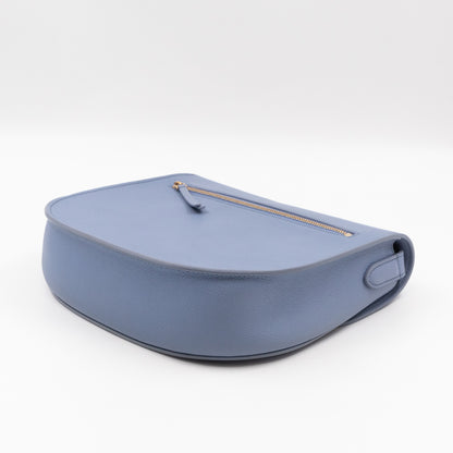 Trotteur Bag Medium Light Blue Grained Calfskin Leather