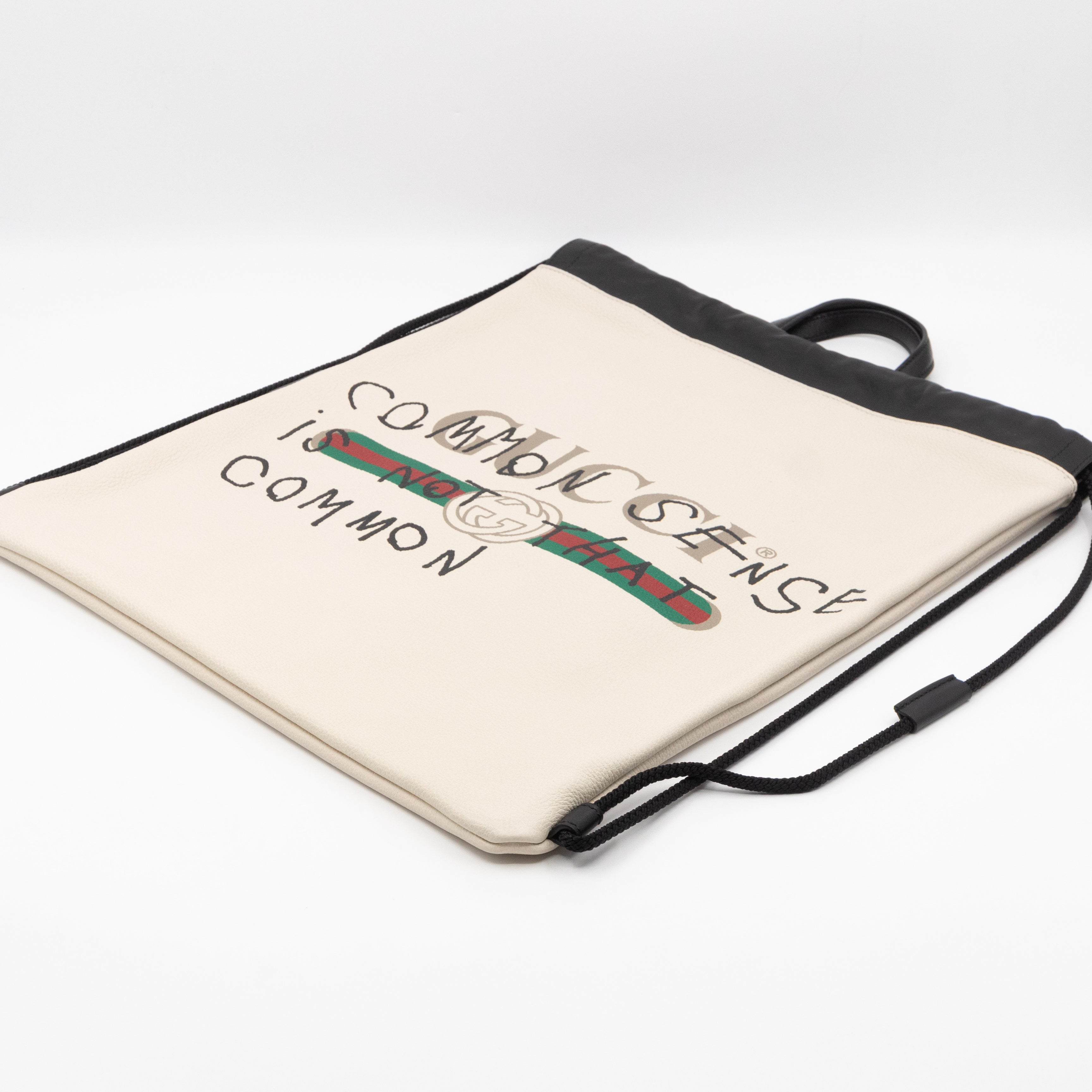 Coco Capitan Logo Drawstring Backpack White Leather