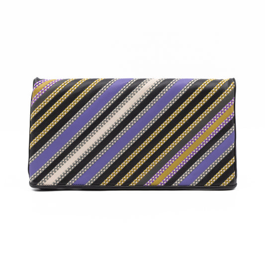 Clutch Bag Diagonal Intrecciato Multicolor Leather