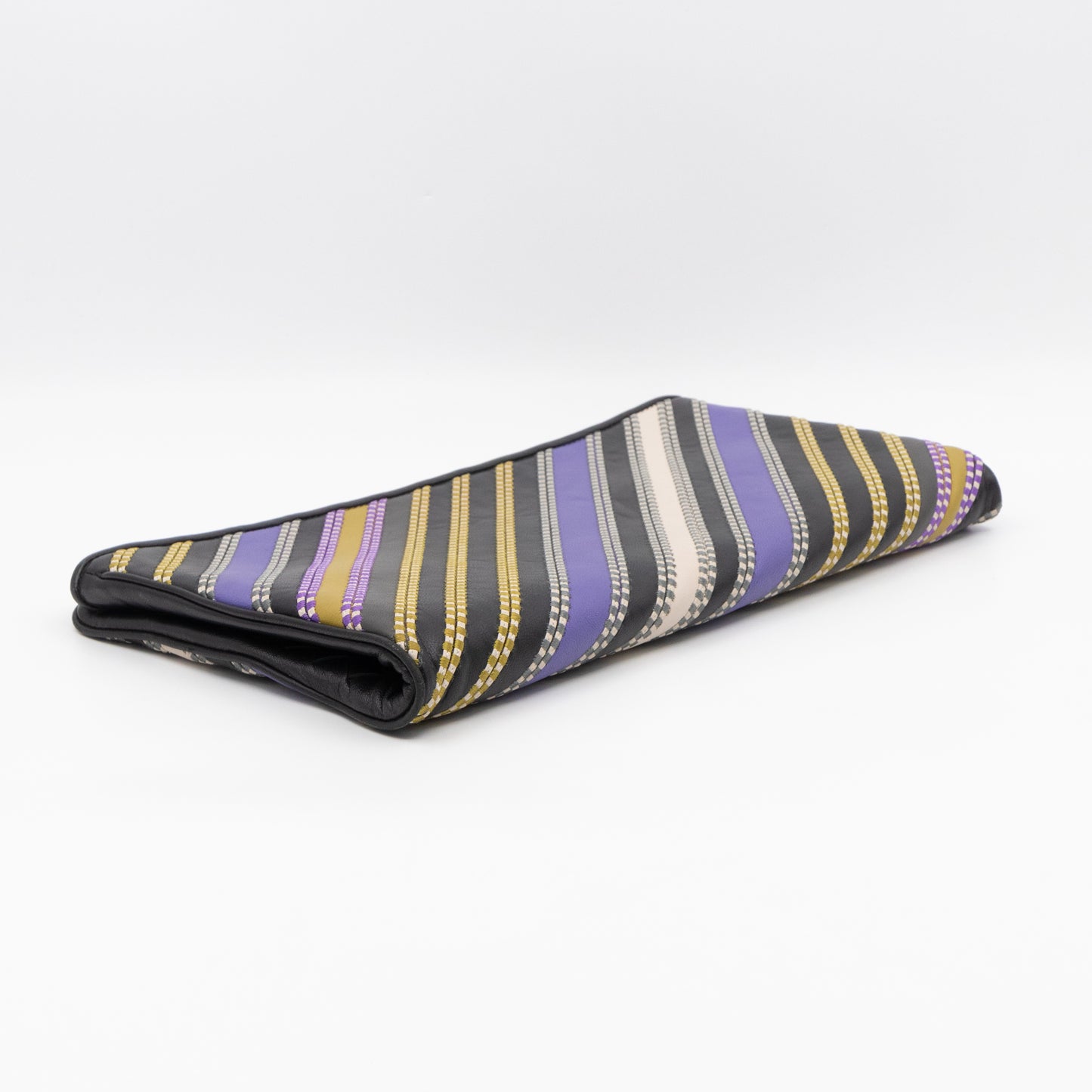 Clutch Bag Diagonal Intrecciato Multicolor Leather