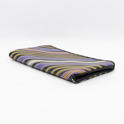 Clutch Bag Diagonal Intrecciato Multicolor Leather