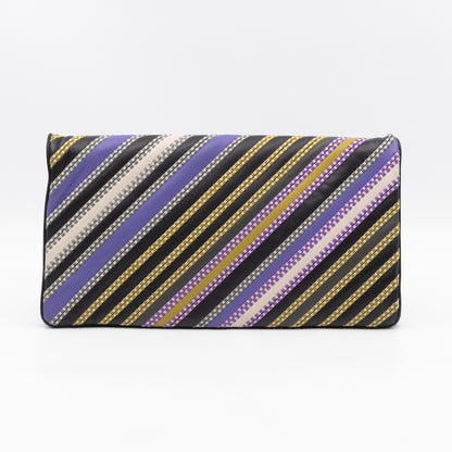 Clutch Bag Diagonal Intrecciato Multicolor Leather