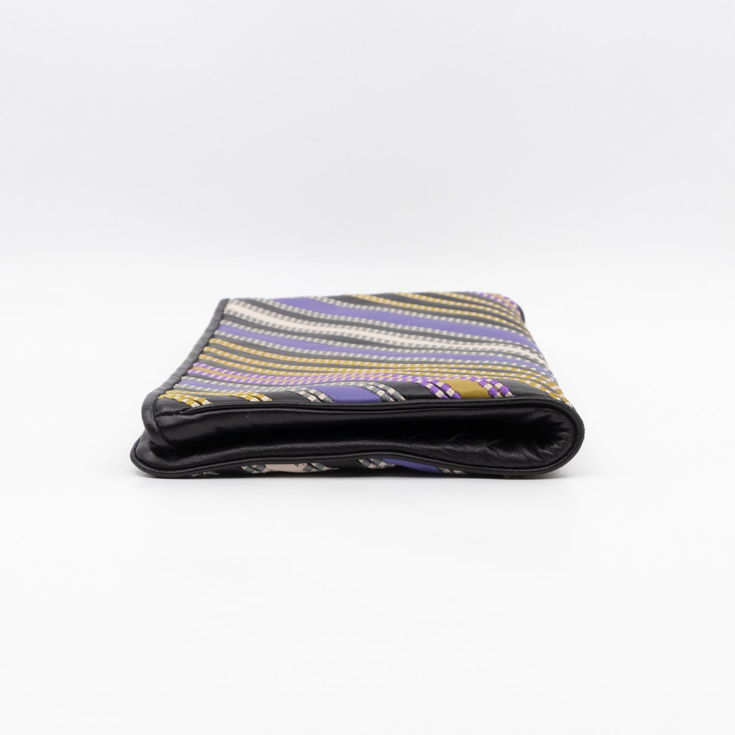 Clutch Bag Diagonal Intrecciato Multicolor Leather