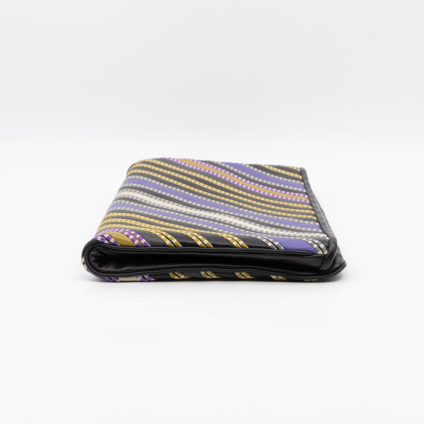 Clutch Bag Diagonal Intrecciato Multicolor Leather