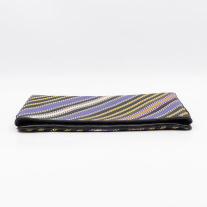 Clutch Bag Diagonal Intrecciato Multicolor Leather