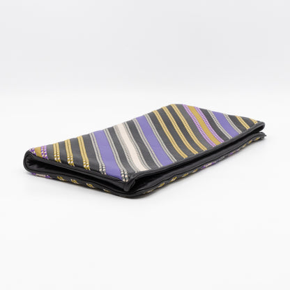 Clutch Bag Diagonal Intrecciato Multicolor Leather