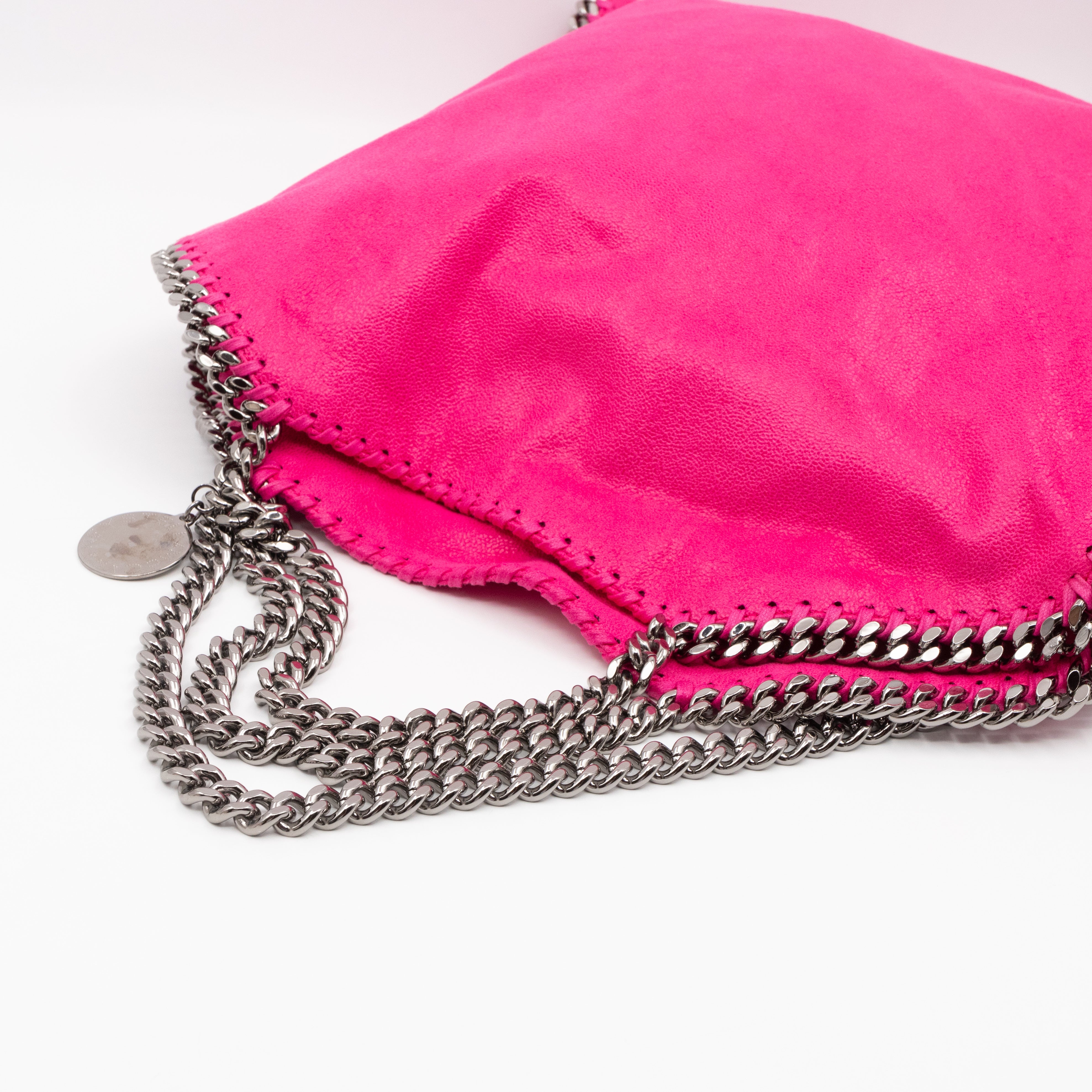 Falabella Fold Over Tote Pink Silver