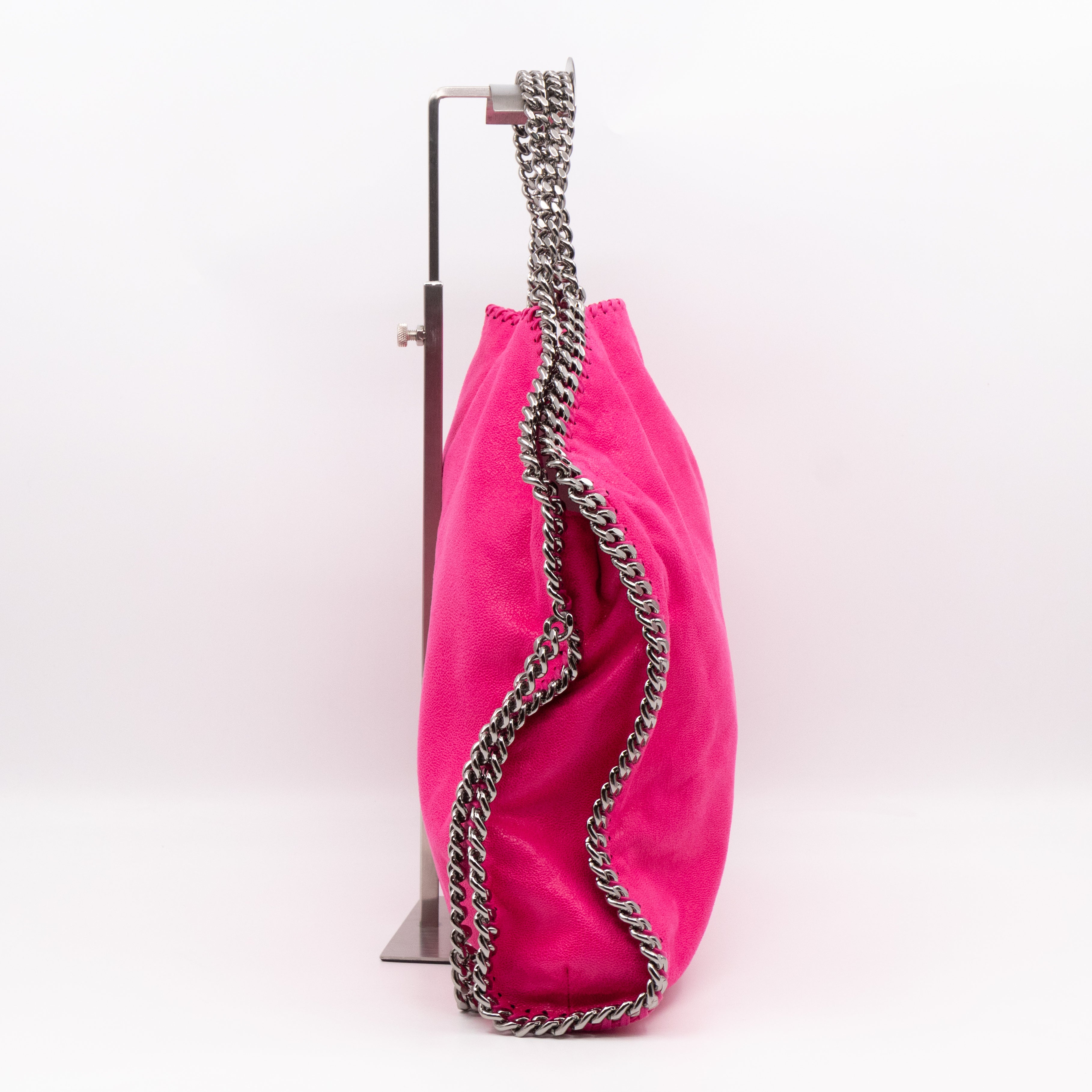Falabella Fold Over Tote Pink Silver