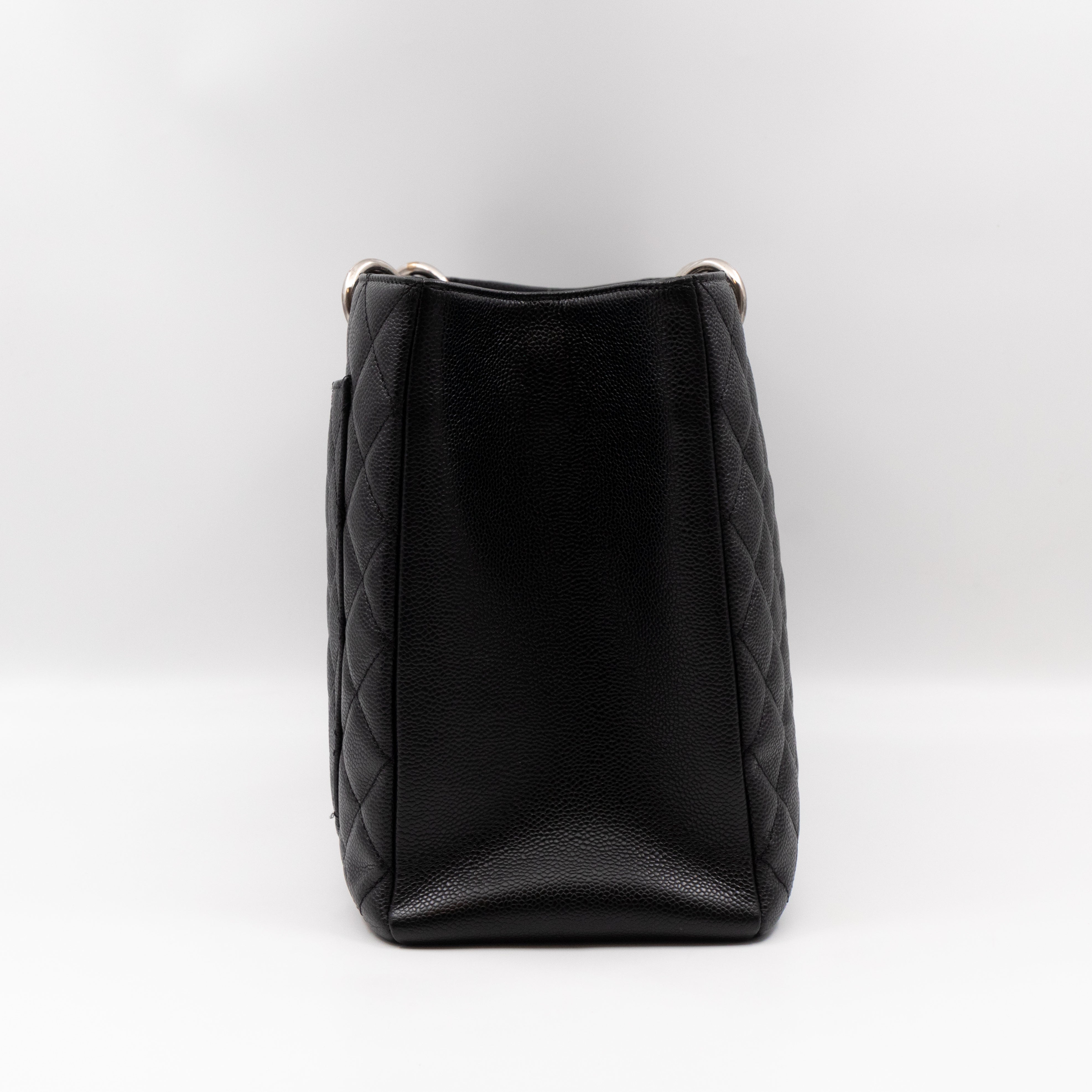 GST XL Grand Shopping Tote Black Caviar Silver