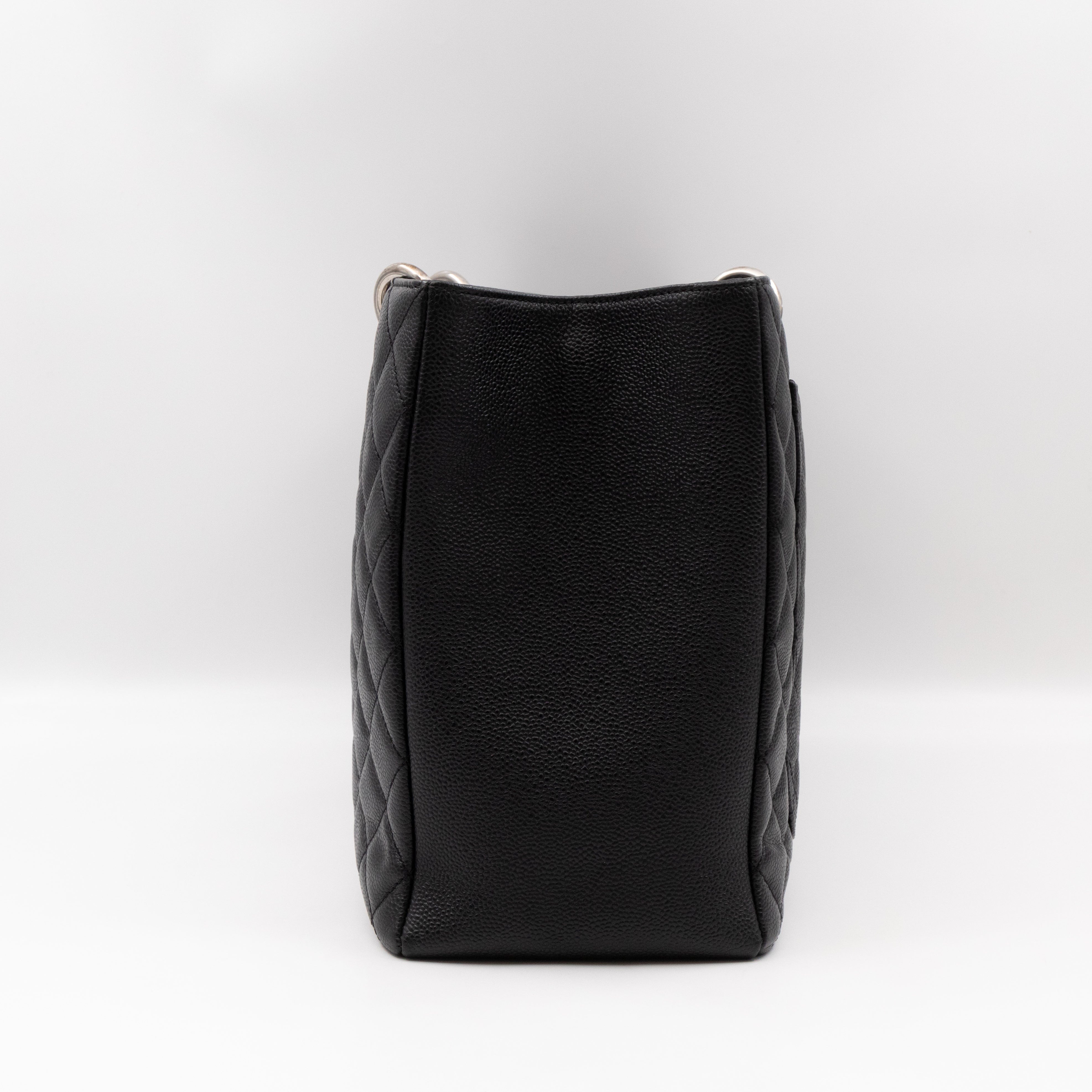 GST XL Grand Shopping Tote Black Caviar Silver