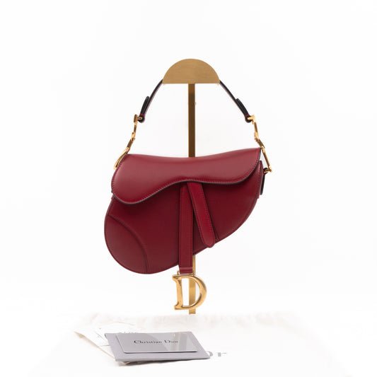 Dior Mini Saddle Bag Red Leather