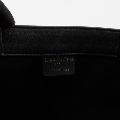 Book Tote Medium Black Oblique Embossed Leather