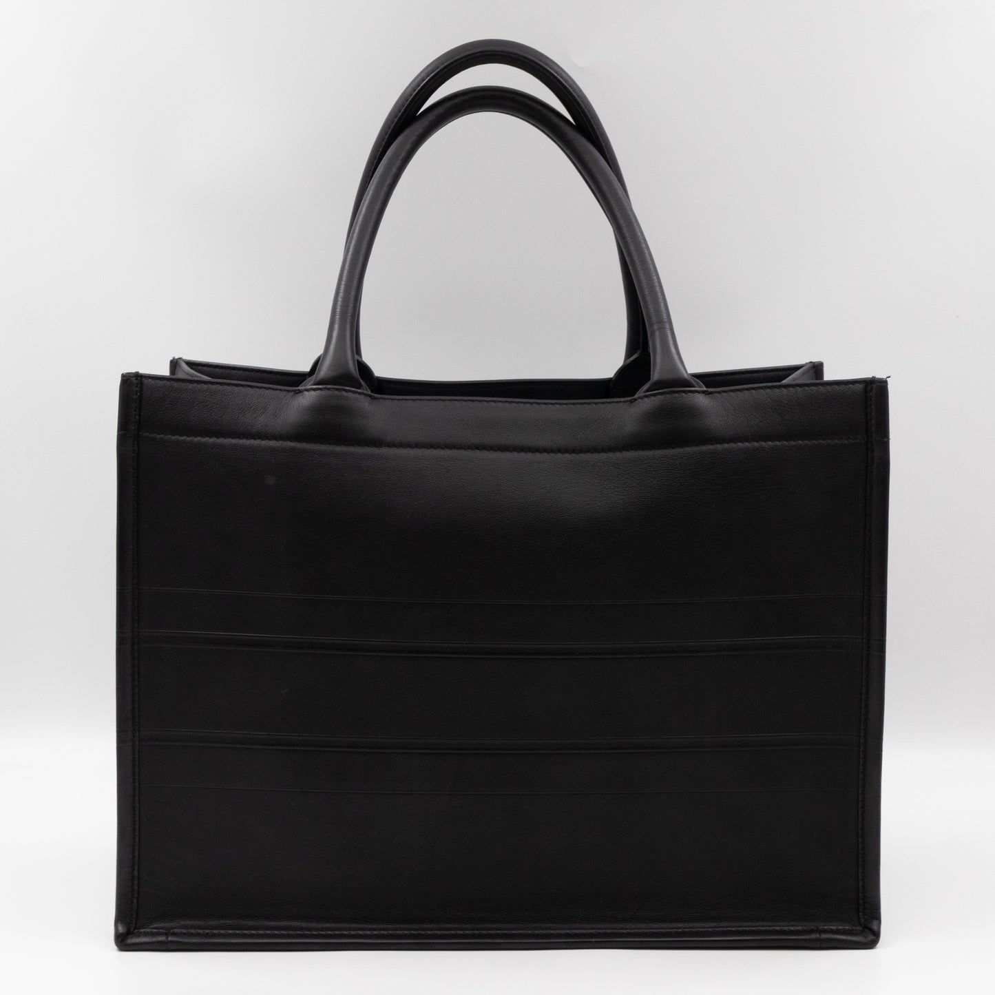 Book Tote Medium Black Oblique Embossed Leather