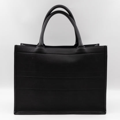 Book Tote Medium Black Oblique Embossed Leather