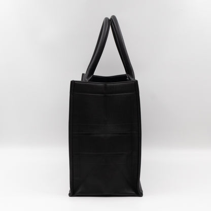 Book Tote Medium Black Oblique Embossed Leather