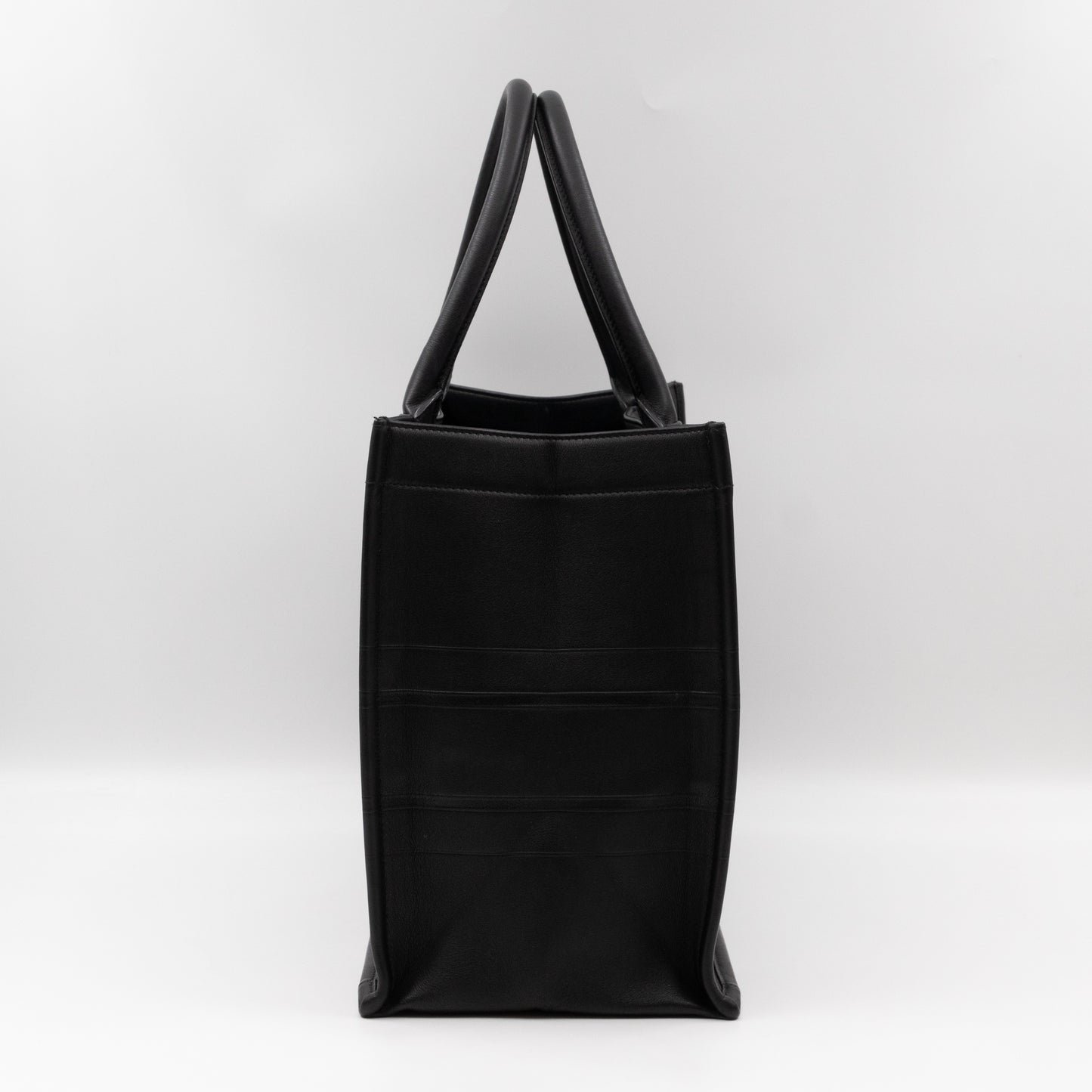 Book Tote Medium Black Oblique Embossed Leather