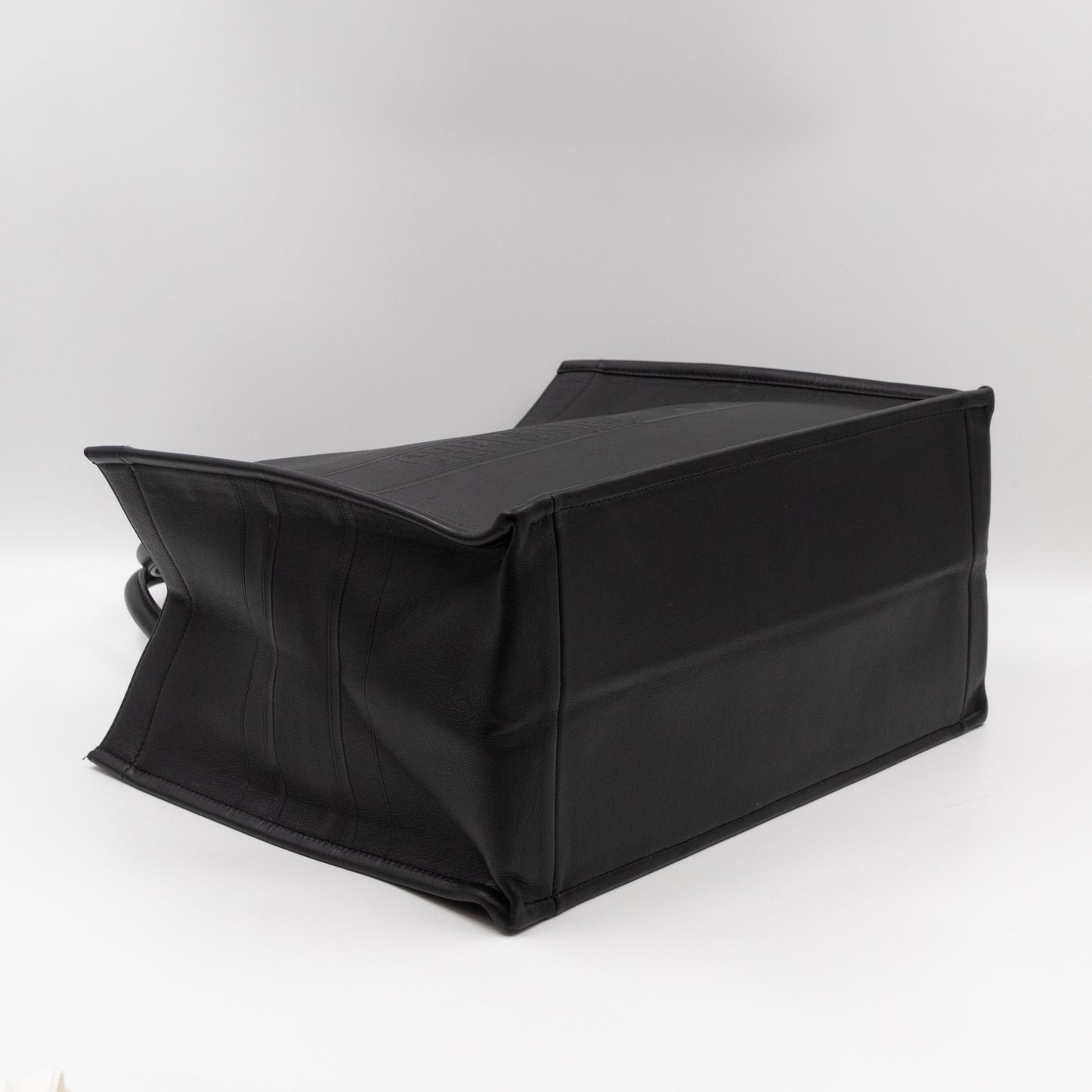 Book Tote Medium Black Oblique Embossed Leather