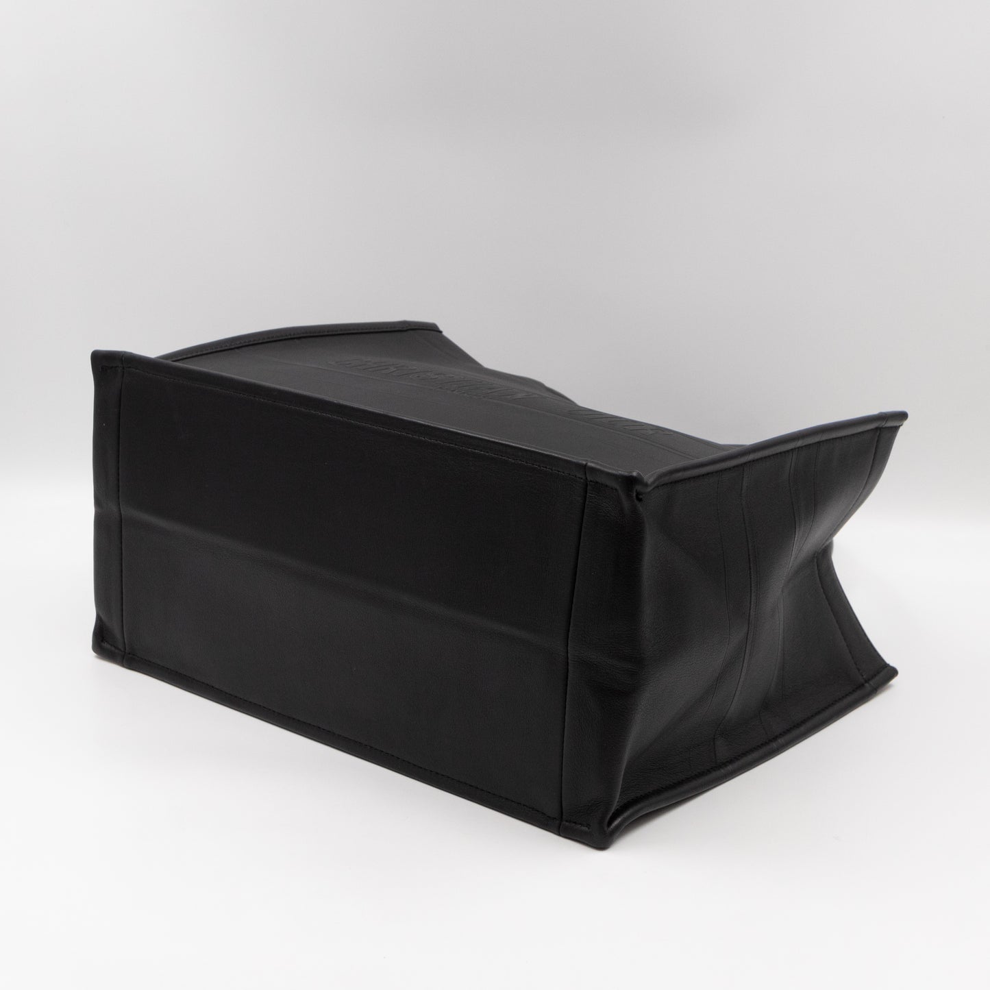 Book Tote Medium Black Oblique Embossed Leather