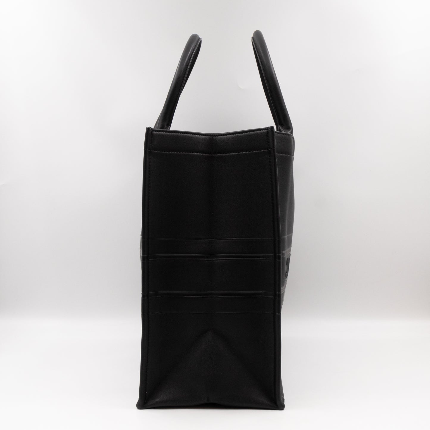 Book Tote Large Black Oblique Embossed Leather