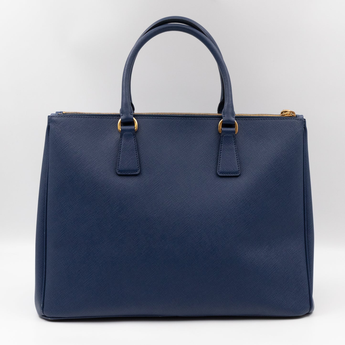 Galleria Large Double Zip Blue Saffiano Leather