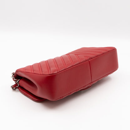 Like A Chevron Classic Single Flap Bag Red Leather