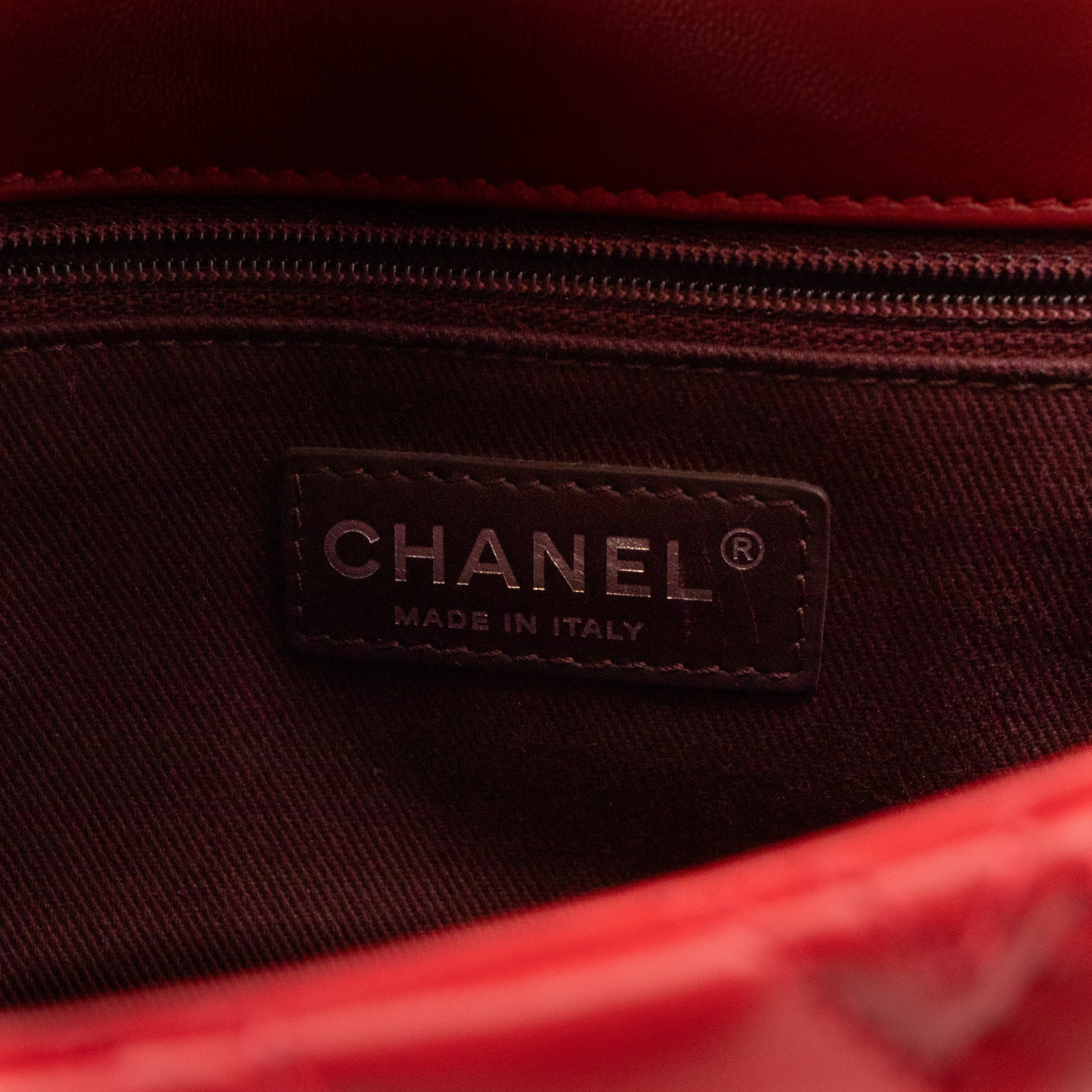 Like A Chevron Classic Single Flap Bag Red Leather