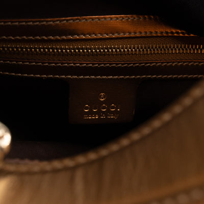 Jackie Small Hobo Bag Metallic Bronze Leather