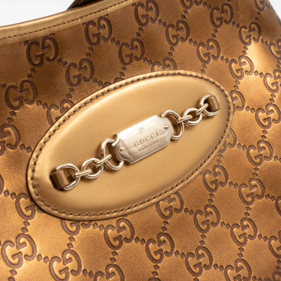 Jackie Small Hobo Bag Metallic Bronze Leather