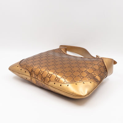 Jackie Small Hobo Bag Metallic Bronze Leather